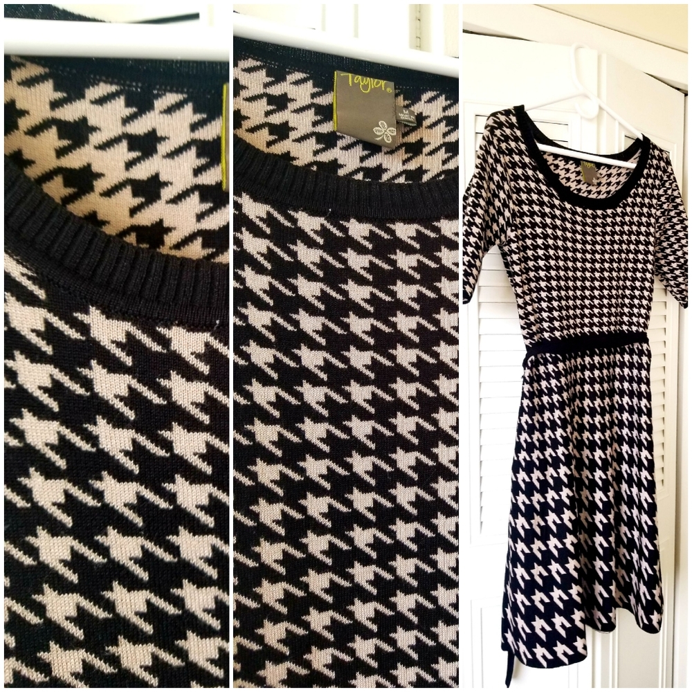 👗Taylor Houndstooth Business/Cocktail Dress